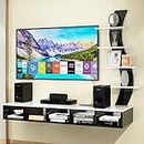Amazon Brand - Umi Engineered Wood Big Tilfizyun Tv Entertainment Unit Table With Set Top Box Stand For Tv Up To 42 Inch (White & Black)
