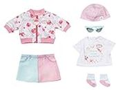 Baby Annabell Deluxe Spring Outfit 43cm - For Dolls - Easy for Small Hands, Creative Play Promotes Empathy & Social Skills, For Toddlers 3 Years & Up - Includes Jacket, Shirt, Skirt, Sunglasses & More