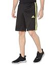 adidas Men's Designed 2 Move 3-Stripes Shorts, Black/Impact Yellow, Large
