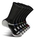 KEMISANT Men Sport Socks, Compression Athletic Crew Socks Cushioned for Men Outdoor Hiking Running-Arch Compression Support(6Pairs,Shoes Size:Men 11-13)