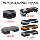 16"/28"/31"/43" Fitness Aerobic Step Platform Exercise Adjust Trainer W/ Risers