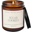 Sweet Water Decor Sugar Cookies Soy Candle | Sugar Cookies, Buttercream Frosting, and Vanilla Extract Scented Candles for Home | 9oz Amber Jar + Black Lid, 40+ Hour Burn Time, Made in the USA