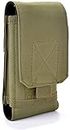 DHVAJ Tactical MOLLE Holster Army Mobile Phone Belt Pouch EDC Security Pack Carry Accessory Kit Waist Bag Case Compatible iPhone 13 Pro X XS Max XR 7 8 6/6s Plus Samsung Galaxy S10 S9 S8 Plus, Green