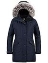 wantdo Women's Winter Hooded Thick Puffer Coat Insulated Long Parka Navy S