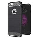 Vultic Carbon Fiber Case for iPhone 6 / 6S, Durable [Shock Absorption] Slim TPU Matte Lightweight Bumper Cover (Black)