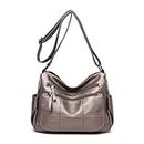 Fashion Soft Leather All-matched Single-shoulder Bags,Ladies Large Capacity Waterproof Handbag Crossbody Bags (Gold)