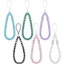 6 Pieces Beaded Cell Phone Lanyard Short Hand Wrist Lanyard Strap Crystal Beads Mobile Phone Chain for Girl Women Cell Phone (Classic Color)