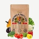 Navika Seeds ; Grow with Us 50 Packet Vegetable & Fruits seeds Packet for Home Gardening Pots & Patio Seeds Planting. Organic & Hybrid Vegetable & Fruits seeds Combo. With E book for Home Gardening.