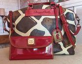 Dooney & Bourke Italian Florentine Handbag & Red Patent Continental Wallet~Set 