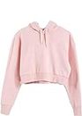 A to Z CREATION Hooded Crop Sweatshirt with Full Sleeves & Without Zipper for Woman (Medium, Pink)