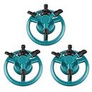 Maxdot 3 Pcs Lawn Sprinkler Adjustable 360 Degree Garden Sprinklers Rotation Automatic Large Area Coverage Green Yard Sprinklers for Kids Playing Plant Lawn Grass Irrigation