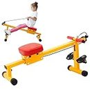 Meooeck Kids Rowing Machine Fitness Exercise Equipment for Kids Indoor Waist and Back Exerciser Adjustable Kids Workout Equipment for Physical Training Beginners Children Toddler Outdoor Sports