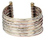 SPUNKYsoul New! Boho Metal Cuff Bangle Bracelets for Women in Silver Gold or Multi Toned Copper l Collection (Multi-tone 18 Line)