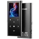 64GB MP3 Players, ZOOAOXO Music Player with Bluetooth 5.2, Built-in HD Speaker, FM Radio, Voice Recorder, Mini Design, Weigh 2.4 oz, HiFi Sound, Ideal for Sport, Earphones Included
