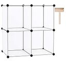 C&AHOME - DIY 4 Cube Bookcase Shelf Semitransparent Storage Organizer Closet Cabinet, Translucent
