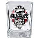 Heritage Pewter Georgia Bulldogs 2022 National Championship Square Shot Glass | Hand-Sculpted 1.5 Ounce Shot Glass | Intricately Crafted Metal Pewter Alma Mater Inlay