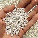 FASH GIRLYZ Attire White Pearls Craft Beads (8MM) Loose Pearls with Holes for Bracelet Necklace Jewelry Making , Sewing Crafts, Decoration, Vase Filler Pack of Gram-- (100)