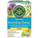 Traditional Medicinals - Organic Everyday Detox Lemon Herbal Tea (Pack of 1) - With Stinging Nettle & Burdock Root to Remove Accumulated Waste from the Body - 16 Tea Bags Total