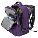 Travel Backpack Women, Carry On Backpack for Men, Hiking Laptop Backpack Waterproof Outdoor Sports Rucksack Casual Daypack, Dark Purple