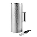 Flexzion Metal Guiro with Scraper Shack 5" x 12" - Merengue Guira Dominicana - Round Cylinder Stainless Steel Hand Musical Instrument Percussion for Jazz Bands, Concerts, and Live Performances