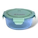 Nexaverss AmazonBasics High Borosilicate Glass Food Containers - Premium Kitchen Storage with Lunch Boxes, Airtight Seal, 1pcs - 4cup, Leakage-Proof Technology (Light Green)