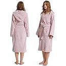 Women's bathrobe Luxury 100% Cotton Terry Towelling Bath Robe Men Women ONE Size Dressing Gown(Purple/Thickening) Suitable for bathing/swimming, soaking in hot springs, Spa Robe/Sleepwear
