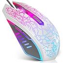 VersionTECH. Gaming-Maus mit Kabel, optischer Sensor bis zu 2400 DPI, 6 Tasten und LED-Beleuchtung mit 7 Farben