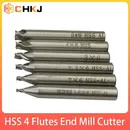 CHKJ Locksmith Tool Milling Cutter Drill Bit 1/1.2/1.5/2/2.5/3/4/5mm HSS End Mill Straight Shank 4