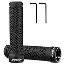 NUWAB Premium Bike Handlebar Grips, Professional Mountain Bicycle Grips with Soft Anti-Slip Rubber, Single Lock-on Bike Handlebar, 2PCS Allen Wrench Come With
