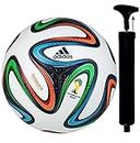 SKY GOLD Premium Brazuca Polyurethane Football with Pump, Size 5, (Multicolour)