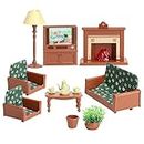 Dollhouse Furniture Set for Kids Toys Miniature Doll House Accessories Pretend Play Toys for Boys Girls & Toddlers Age 3+ with Living Room