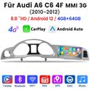 Autoradio Android 12 GPS Navigation CarPlay For AUDI A6 C6 Multimedia 2010-2012
