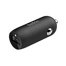 Belkin 20 Watt USB C Car Charger with Fast Charging for Apple iPhone 14, 13, iPad Pro, Samsung Galaxy S22 Ultra & More (Cable Not Included) - Black