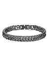 Richsteel 8.2 Inch Black Plated Stainless Steel Curb Chain Bracelet for Men