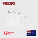 3x GENUINE Original Apple Fast Charger Cable for iPhone X 13 12 11 XS 8 7