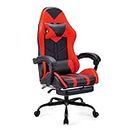 Play haha.Gaming chair Office chair Swivel chair Computer chair Work chair Desk chair Ergonomic Chair Racing chair Leather chair Video game chairs (Red,With footrest)