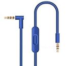 Alitutumao Replacement Audio Cable Control Audio Extension Cord with in-line Mic Compatible with Beats Solo Solo 2 Solo 3 Studio Studio 3 Pro Detox Mixr Executive Pill Wireless Headphones (Blue)
