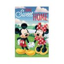 Back Yard Glory Disney Mickey Mouse & Minnie Mouse Home Sweet Home Garden Flag 12" x 18" in Blue/Green/Red | 18 H x 12 W in | Wayfair 10-123-32