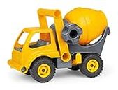 Lena EcoActives 04215 - Hormigonera para obras de construcción de vehículos aprox. 28 cm, robusto con tambor mezclador móvil, vehículo de juguete para niños a partir de 2 años, color amarillo