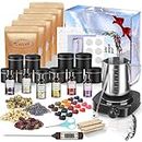 Complete Candle Making Kit with Wax Melter, Making Supplies,DIY Arts&Crafts Gift for Kids,Beginners,Adults,Including 500w Electronic Stove,Wicks,Rich Scents,Dyes,Melting Pot,Candle tins