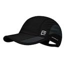 GADIEMKENSD Quick Dry Sports Hat Lightweight Breathable Soft Outdoor Running cap Baseball Caps for Men (Black, M)