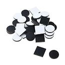 Antrader Self-Adhesive 1" Round+Square Non Slip Furniture Grippers Thicken Rubber Feet Pads Premium Furniture Stoppers Best Hardwood Floor Protectors Pack of 50