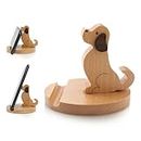 IHONYI Wooden Cell Phone Stand Dog Phone Holder Animal Phone Stand, Novelty Desk Phone stand, Mobile Phone Holder Desk Decoration, for Universal Cell Phone Compatible with Mini Pad Phone X XS XR 11