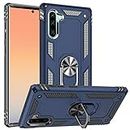 Fetrim Custodia per Galaxy Note 10, Cover PC TPU Cassa Shell Supporto di Anello Rotante Case per Samsung Galaxy Note 10 Blu Navy