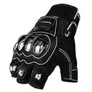 JIEKAI Outdoor Glove Steel Knuckle Motorcycle Motorbike Powersports Racing Textile Safety Gloves (L, HF-Black)
