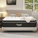 Ayeawo King Size Mattress, 12 Inch Firm King Mattress in a Box, Hybrid Mattress King Size with Memory Foam and Pocket Springs, Pressure Relief and Motion Isolation, Upgraded Strong Edge Support, Firm