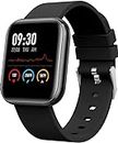 10WeRun M i Smart Watch for Men Women Boys Girls, Touch Screen Bluetooth SmartWatch for Android iOS Phones Wrist Phone Watch with Heart Rate, BP, SpO2 Monitor & All Sports Activity Tracker - Black