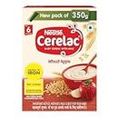Cerelac Baby Cereal with Milk , Wheat Apple ,Stage 1, From 6 to 24 Months , Source of Iron & Protein , 300-350g(Weight May Vary)