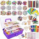 JOTOL Kit Manualidades Niños,3100+PCS DIY Creativo - Material Arts Crafts, Juegos con Pompoms, Palos y Papel de Colores
