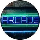 Arcade Game Zone Room Dual Color LED Neon Sign Green & Blue 300 x 210mm st6s32-i3368-gb